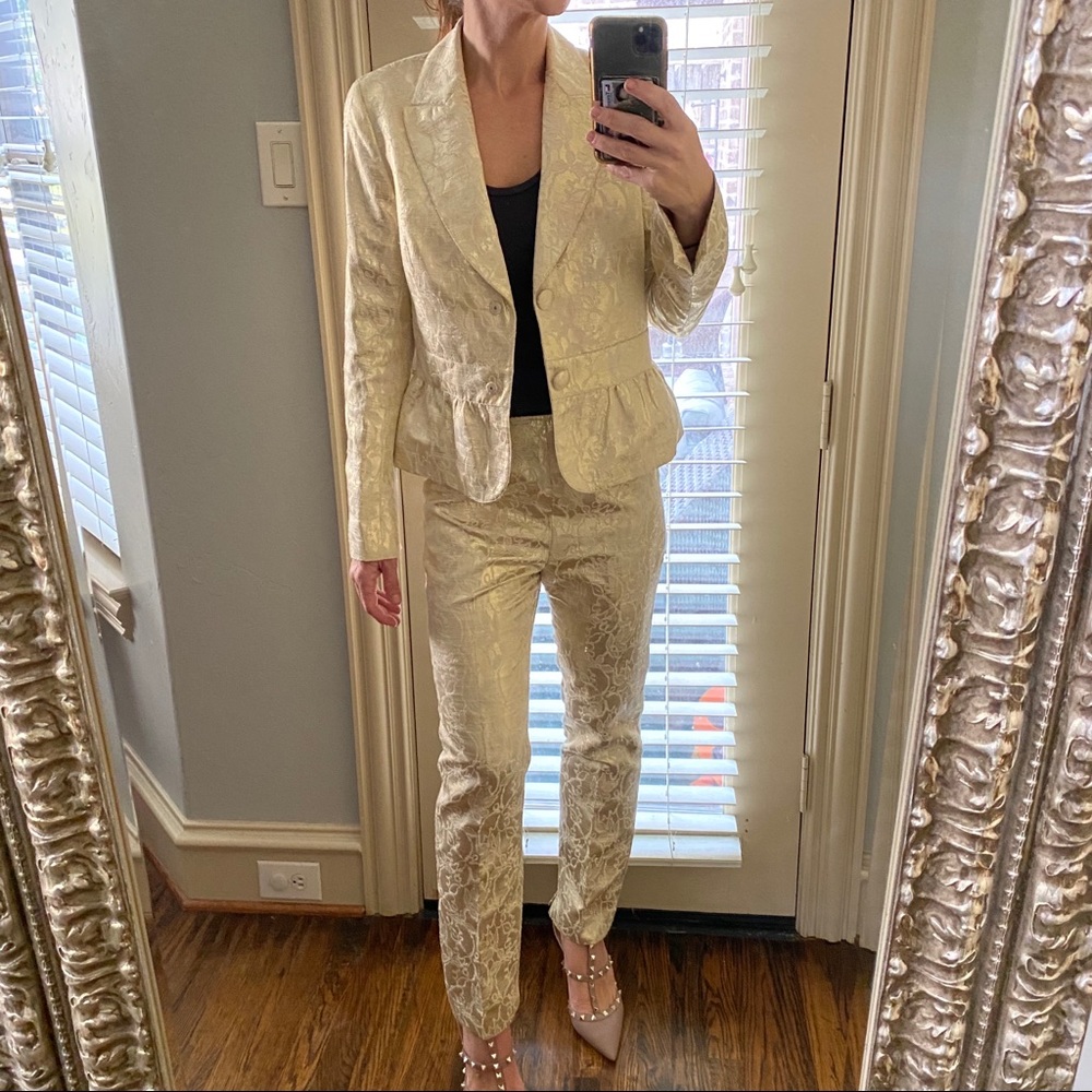 Lafayette 148 | Gold brocade pant suit